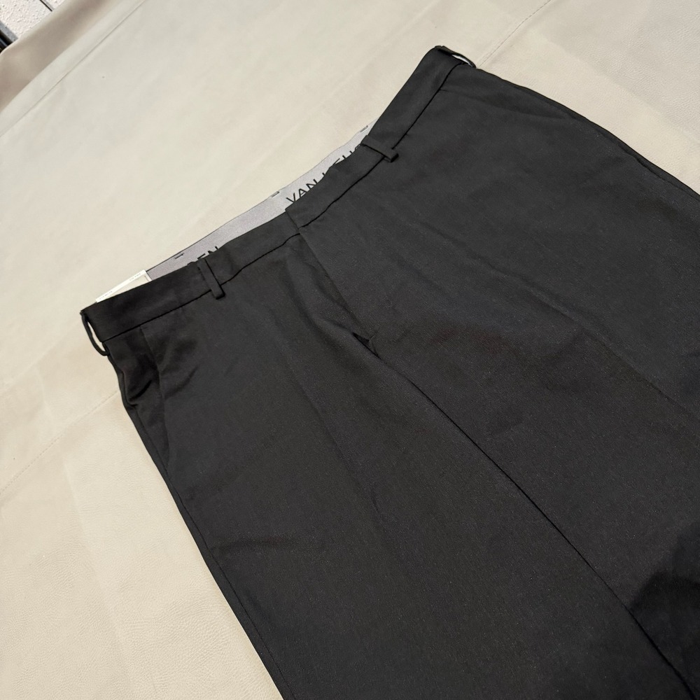 New Van Heusen Flex Slim Fit Men Dress Pant Black 38x30 Flat Front Commuter-6588 - Picture 7 of 12